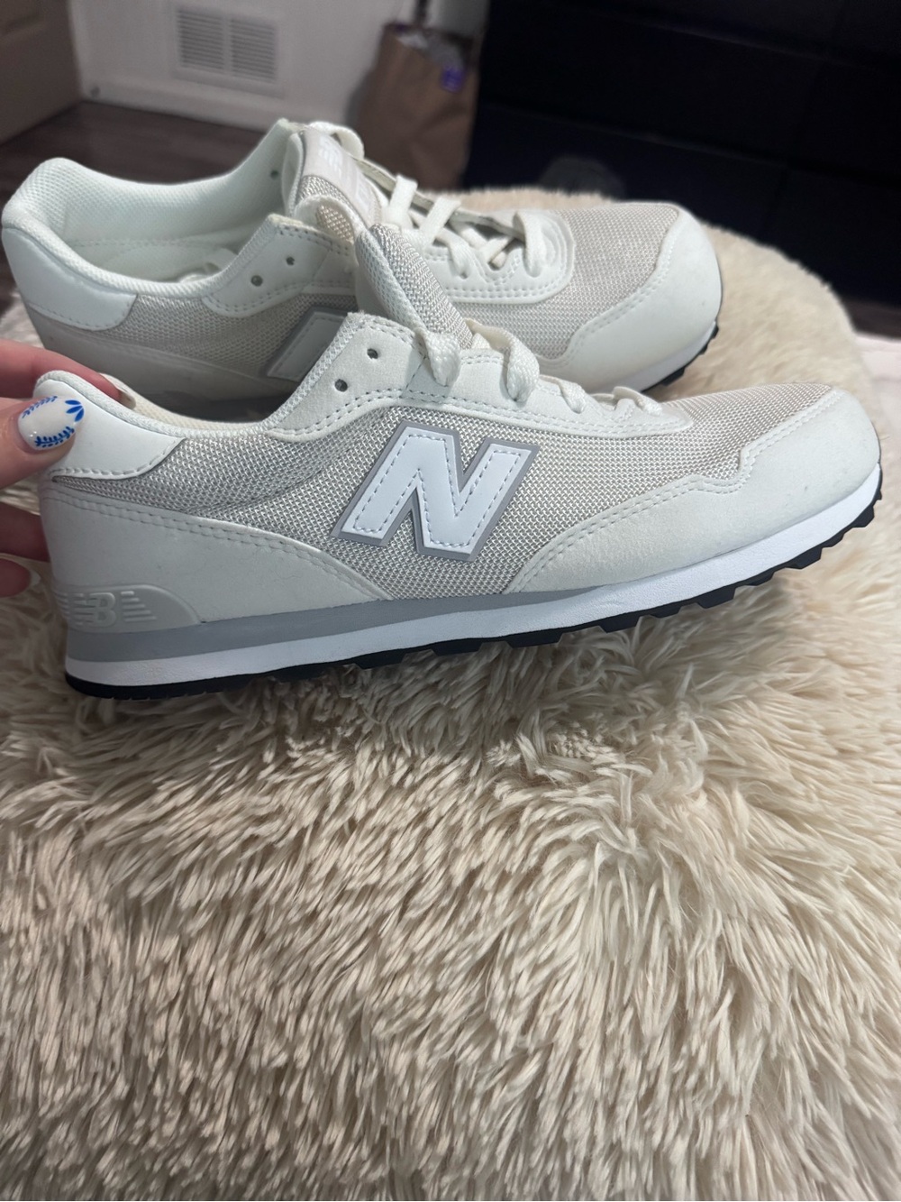 New Balance White Gray Casual Sneakers NWOT